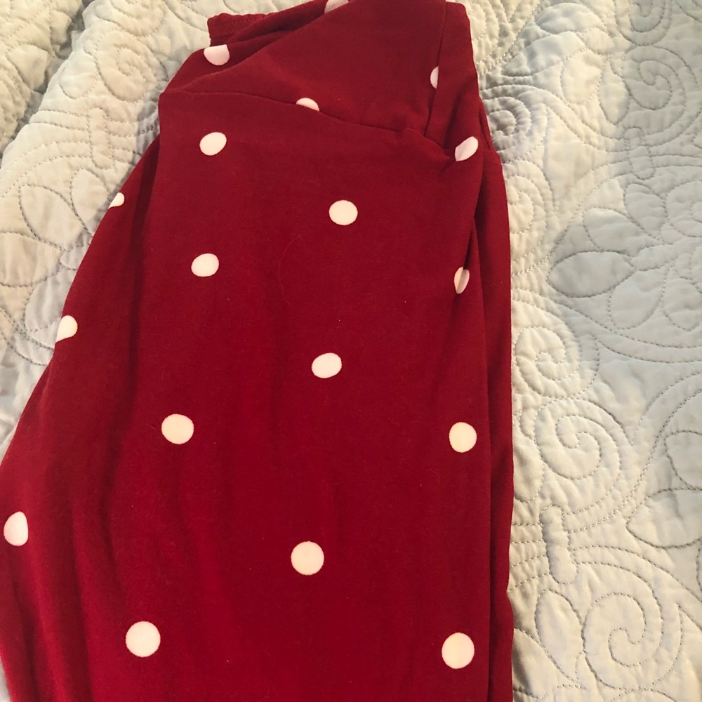 LuLaRoe OS Polka Dot Leggings, Minnie Mouse